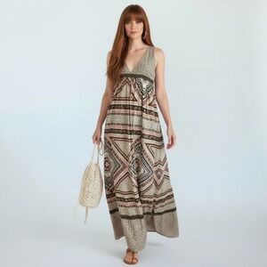 Vintage Boho Cottagecore Summer Maxi Dress
